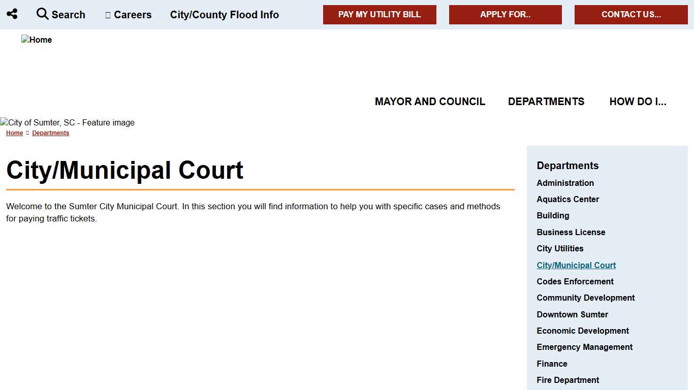 City/Municipal Court City of Sumter, SC